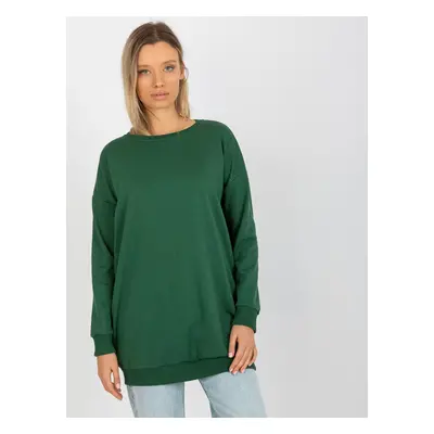 Tmavě zelená dámská mikina bez kapuce RV-BL-8310.60-dark green