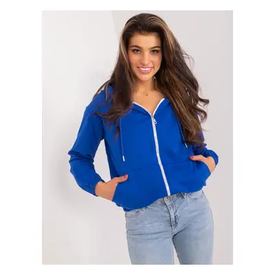 Modrá mikina na zip -RV-BL-8855.20-cobalt