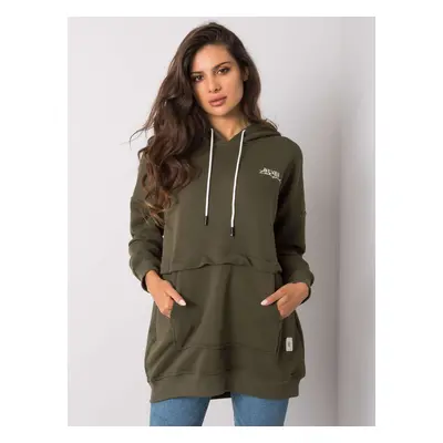 Khaki dámská mikina s kapsou RV-BL-7095.30P-khaki