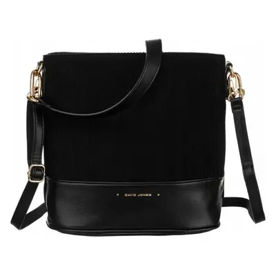 David Jones černá crossbody kabelka s manšestrem 6877-2