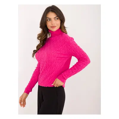 Tmavě růžový dámský rolák AT-SW-2334-2.61-dark pink