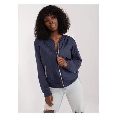 Tmavě modrá prošívaná bomber mikina RV-BL-8223.05-dark blue