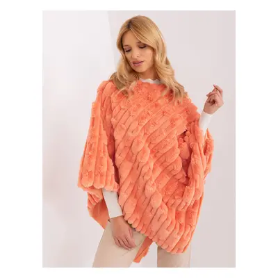 Oranžové kožešinové teplé pončo -AT-PN-2347.16-orange