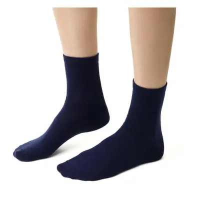 TMAVĚ MODRÉ UNISEX PONOŽKY Z MERINO VLNY ART.130 GA002, NAVY BLUE