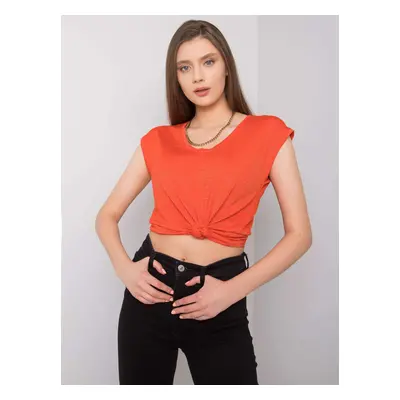 ORANŽOVÉ DÁMSKÉ TRIČKO S KRÁTKÝM RUKÁVEM 37-TS-190221.90-ORANGE