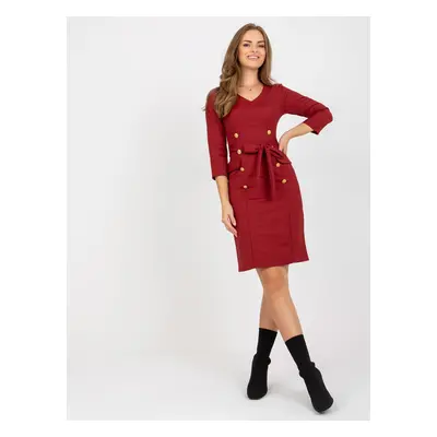 Tmavě červené koktejlové elegantní šaty -LK-SK-507838.93-dark red