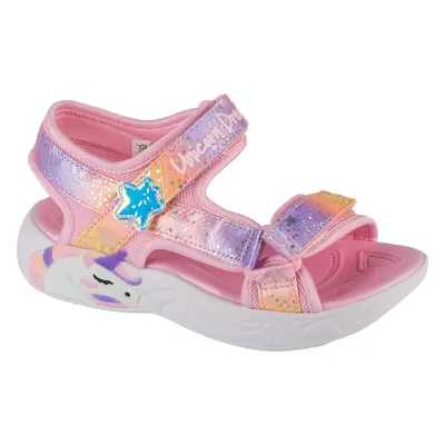 Růžové dívčí sandály Skechers Unicorn Dreams - Majestic Bliss 302682L-LPMT