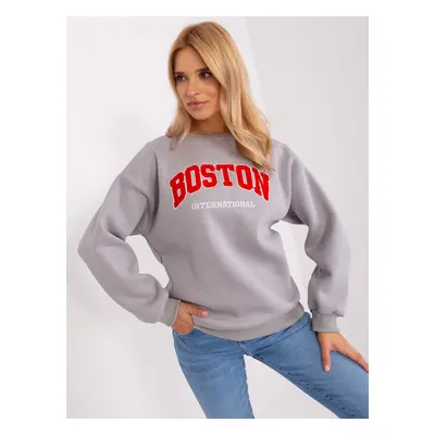 Šedá mikina s nápisem Boston EM-BL-617-8.10-grey