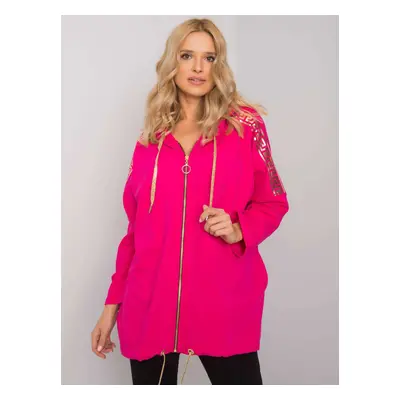 Tmavě růžová dámská mikina na zip RV-BL-6781.08P-fuchsia