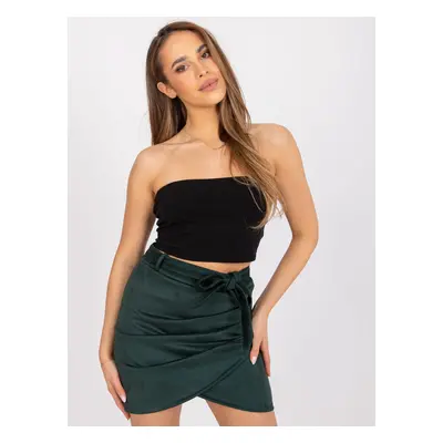 Tmavě zelená semišová sukně DHJ-SD-15680.28X-dark green