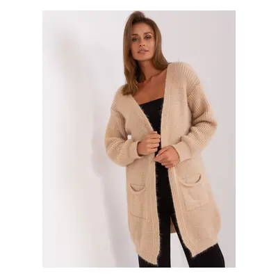 Béžový pletený kardigan s kapsami DHJ-SW-1009.09P-beige