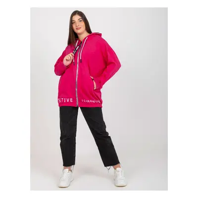 Fuchsiová mikina na zip -RV-BL-8302.78-fuchsia