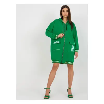 Zelená oversize mikina s kapsami RV-BL-8149.91P-green