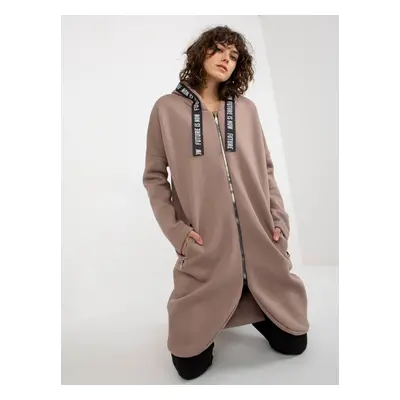 Béžové mikinové šaty na zip -RV-BL-6683.00P-beige