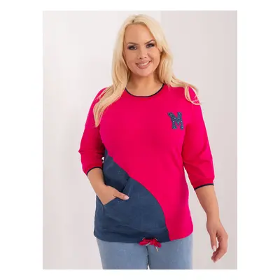 Tmavě růžové tričko s kapsou RV-BZ-9398.20-dark pink