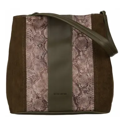 David Jones khaki shopper kabelka s hadím vzorem 6885-4