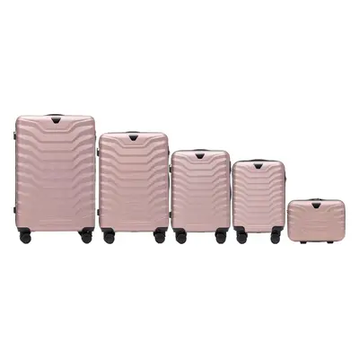 Rosegold 5dílná PEAFOWL PEA01, Set of 5 suitcases (L,M,S,XS,BC) Wings, Rose gold