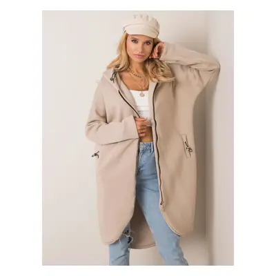 Dámská béžová mikina na zip RV-BL-4858-1.99P-beige