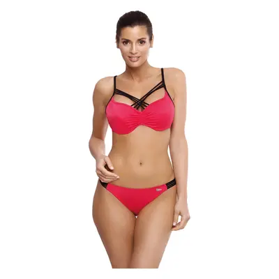 Tmavě růžové bikiny s černými pásky Electra Fresia M-542 (8)