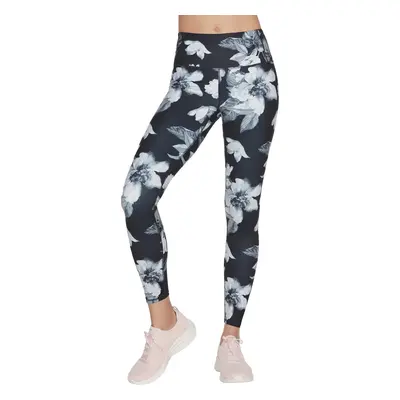 Černé květované legíny Skechers Go Sculpt Magnolia Dreams HW Legging WLG214-BKMT