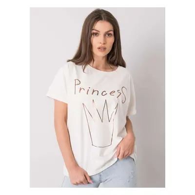 SMETANOVÉ DÁMSKÉ TRIČKO S POTISKEM PRINCESS -FA-TS-7121.88P-ECRU