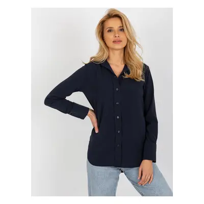 Tmavě modrá košile s dlouhým rukávem LK-KS-508148.12P-dark blue