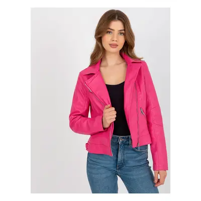 Tmavě růžová dámská koženková bunda NM-DE-KR-G88.15X-dark pink