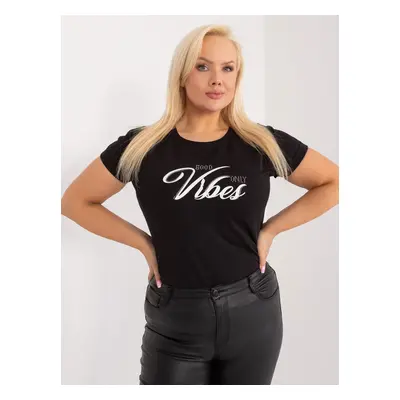 Černé tričko s nápisem VIBES RV-TS-9475.60-black