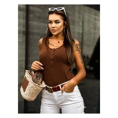 Hnědé basic tílko se zapínáním TW-TP-2312.79P-brown