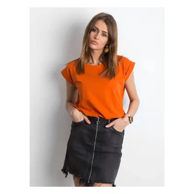 DÁMSKÉ TMAVĚ ORANŽOVÉ TRIČKO RV-TS-4833.93P-DARK ORANGE