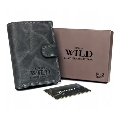 ALWAYS WILD ČERNÁ PÁNSKÁ KOŽENÁ PENĚŽENKA A125 N4L-P-CHM-1010 BLACK