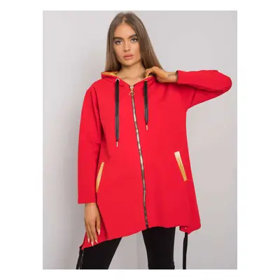 Červená dámská oversize mikina na zip RV-BL-4899.23P-red