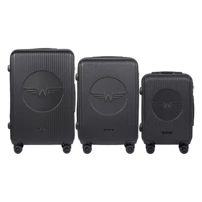 Antracitová sada cestovních kufrů SWALLOW SWL03 KPL, Set of 3 Wings Suitcases (L,M,S), Dark Grey