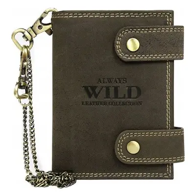 Always Wild Hnědá pánská peněženka s řetízkem A016 2901-BIC Brown