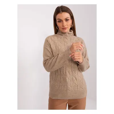 Tmavě béžový rolák se vzorem AT-SW-23401.97P-dark beige