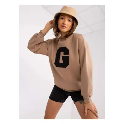 Tmavě béžová mikina Severine s písmenem "G" -EM-BL-617/G.11-dark beige