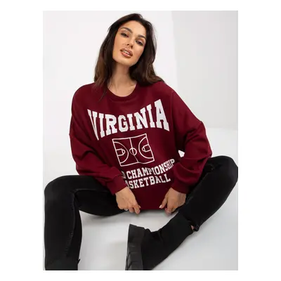 Volná vínová mikina "Virginia" -FA-BL-8137.76P-bordeaux