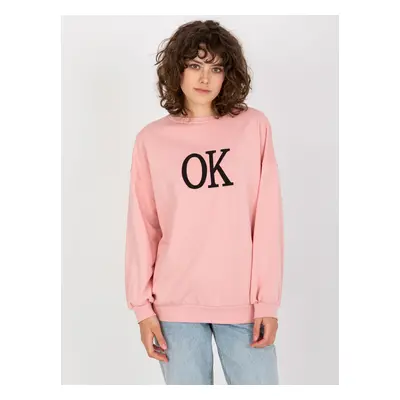 Světle růžová mikina "OK" EM-BL-ES-21-536.94-light pink