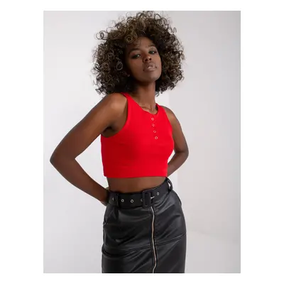 Červený crop top s knoflíčky Riley -RV-TP-7528.11X-red