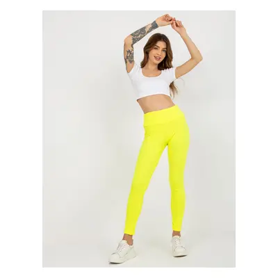 Neonově žluté žebrované legíny -EM-LG-725.11- neon yellow