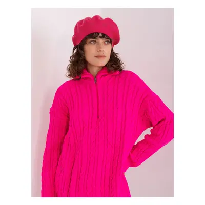 TMAVĚ RŮŽOVÝ BARET S APLIKACÍ AT-CZ-2318.27-FUCHSIA