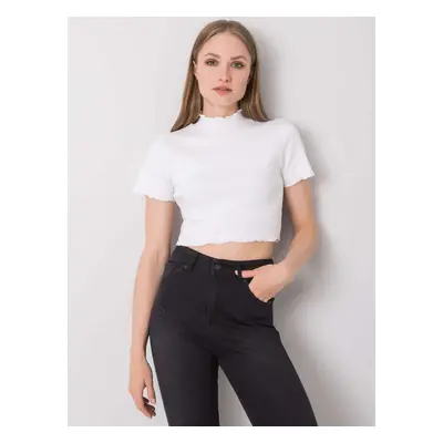 BÍLÝ DÁMSKÝ CROP TOP LÍMEČKEM RV-TP-6693.90-WHITE