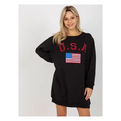 Černá dlouhá mikina USA -VI-BL-3192.23P-black