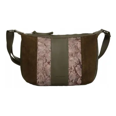 David Jones tmavá khaki vzorovaná crossbody kabelka 6885-1