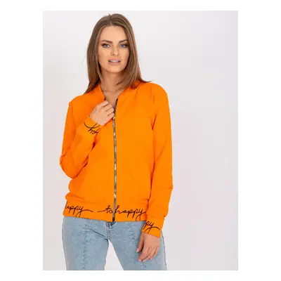 Neonově oranžová dámská mikina na zip RV-BL-7809.37X-orange