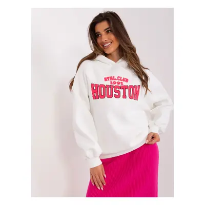 Bílá mikina s kapucí a nápisem HOUSTON EM-BL-656-2.13X-white