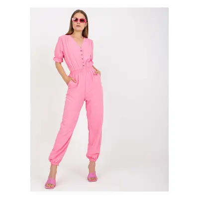 Růžový dlouhý overal -CA-KO-6298.68-pink