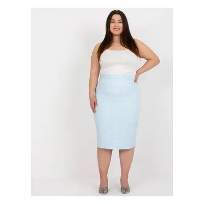 Světle modrá elegantní midi sukně -LK-SD-506634.47-light blue