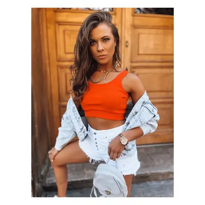 Oranžový žebrovaný crop top MY DARLING RY2176z