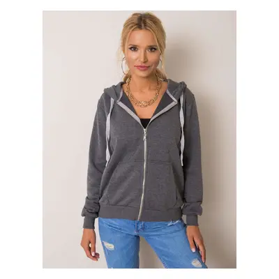 TMAVĚ ŠEDÁ DÁMSKÁ MIKINA NA ZIP RV-BL-5769.99P-DARK GRAY